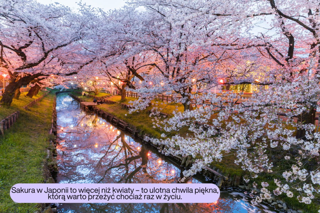 Kwitnące kwiaty wiśni wiosną w Japonii